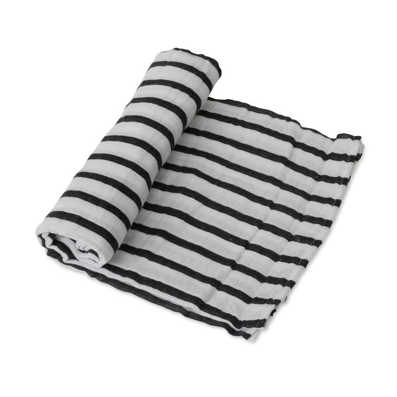 Cotton Muslin Swaddle Single - Breton Stripes