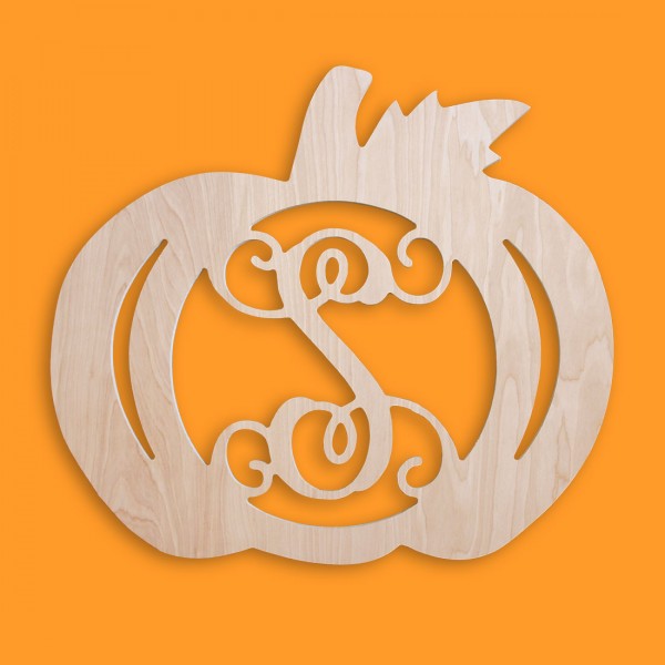 Pumpkin Wood Monogram