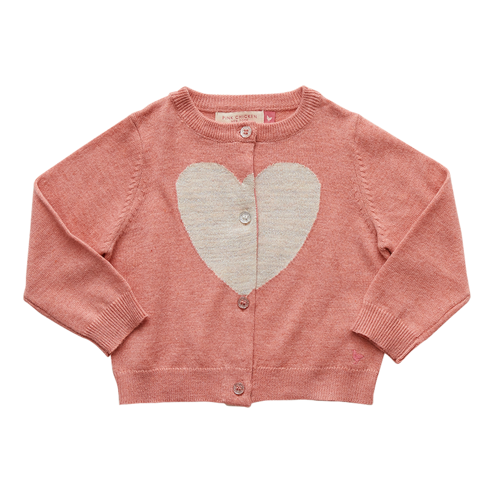 Watermelon & Pale Pink Hannah Heart Sweater