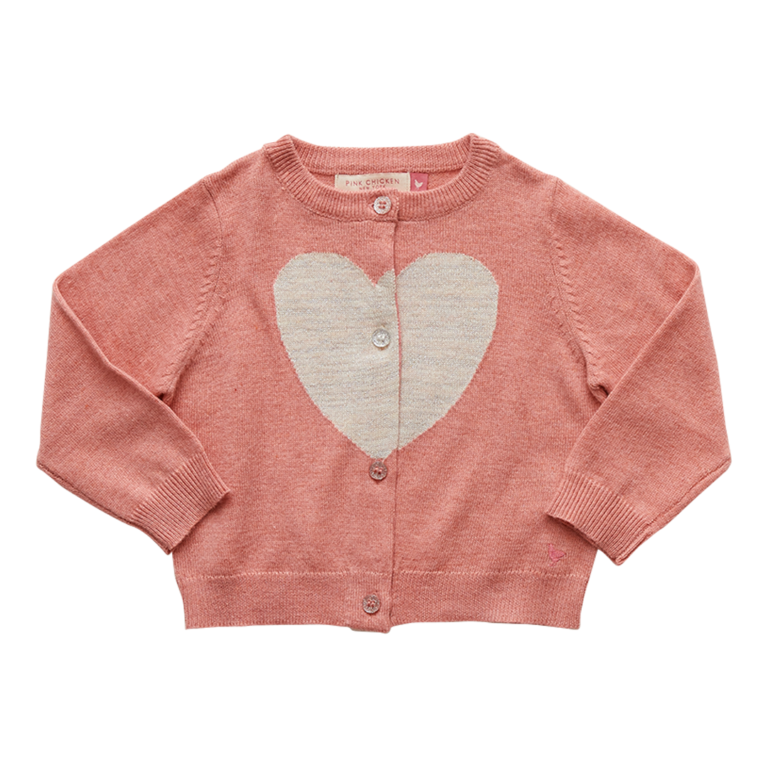 Watermelon & Pale Pink Hannah Heart Sweater
