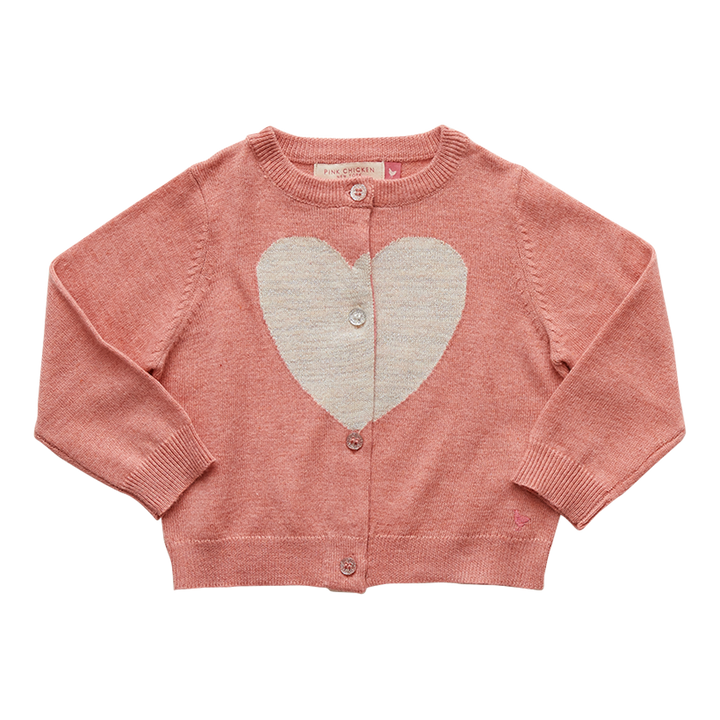 Watermelon & Pale Pink Hannah Heart Sweater