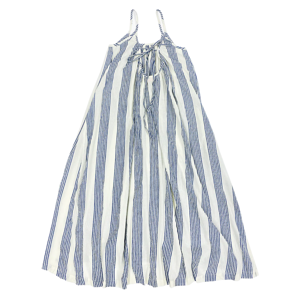 Antique White & Navy Column Stripe Andie Dress