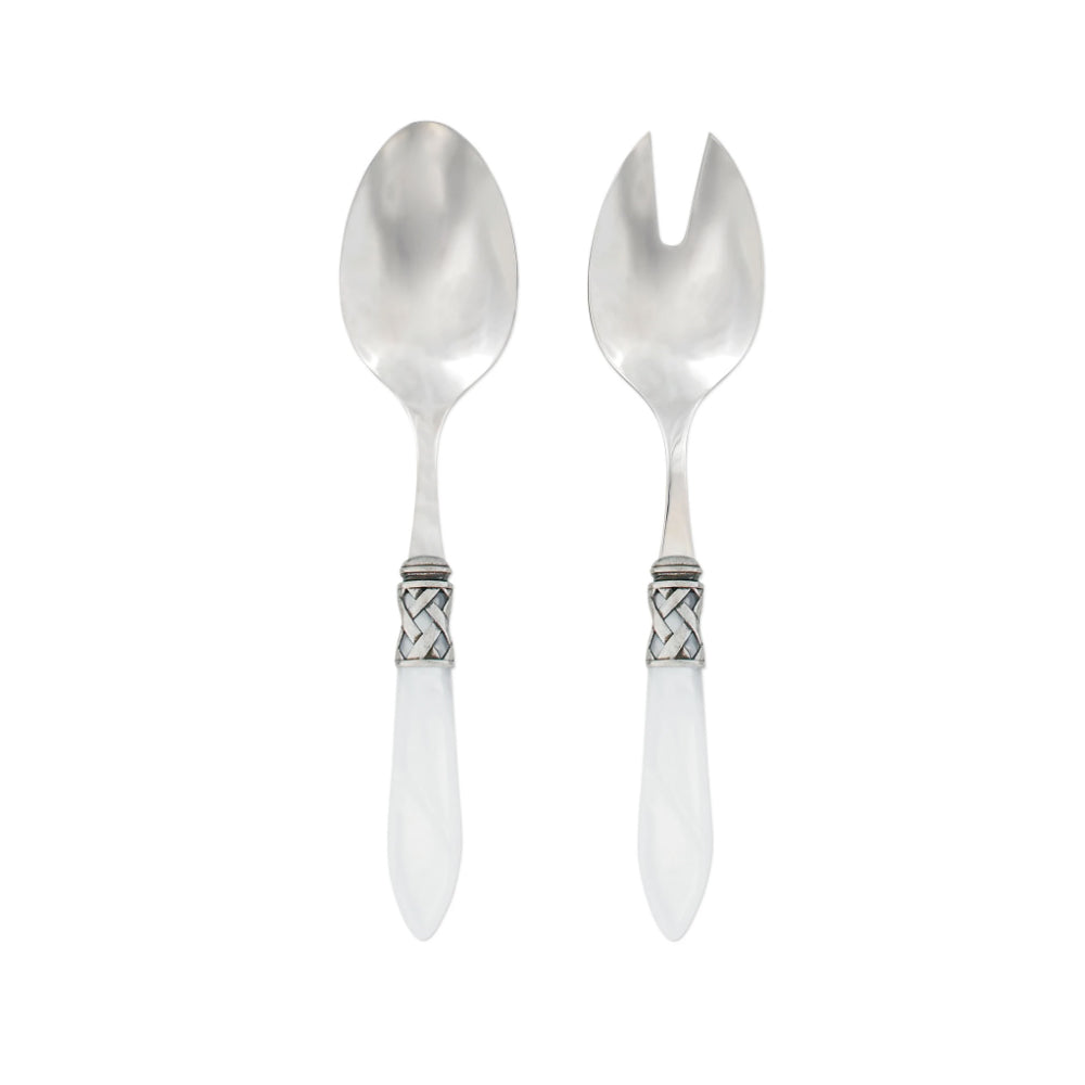 Aladdin Antique White Salad Server Set