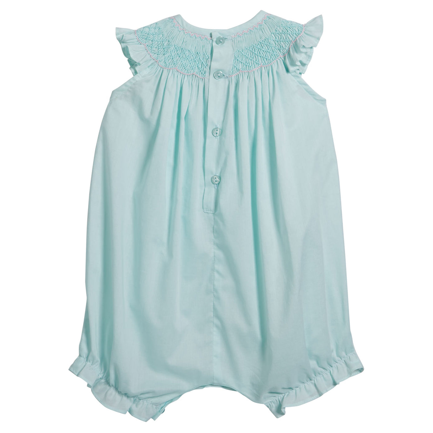 Mint Smocked Bubble with Bonnet
