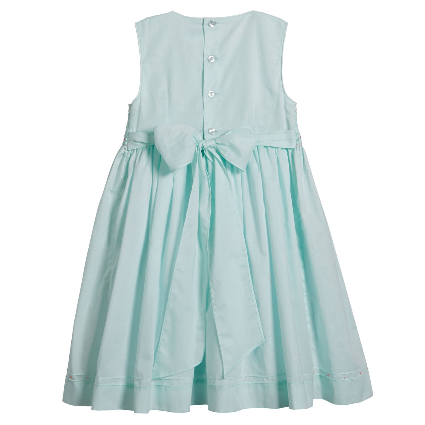 Mint Pintuck Sleeveless Smocked Dress