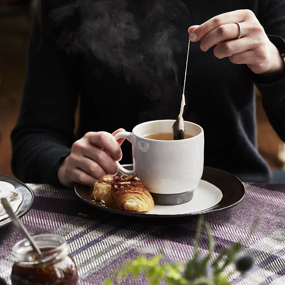 Emerson White/Pewter Coffee/Tea Cup