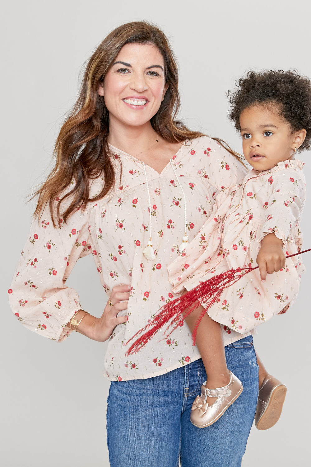 Womens Lurex Wallpaper Floral Jade Top