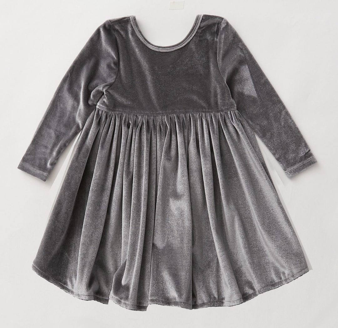 Grey Velour Steph Dress