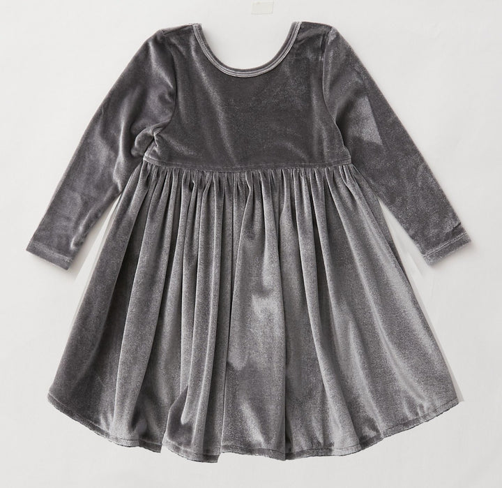 Grey Velour Steph Dress
