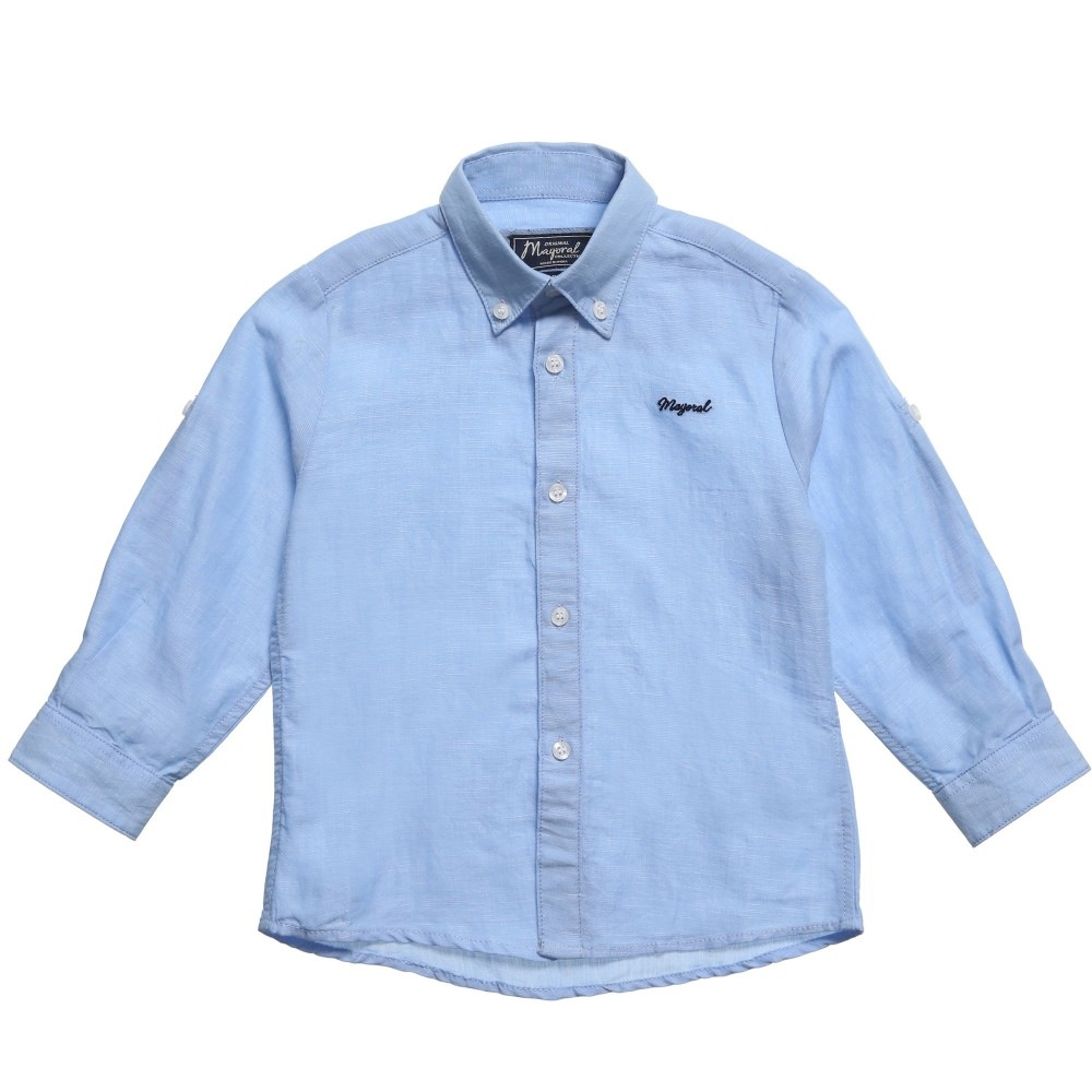 Light Blue Linen Button Down Shirt