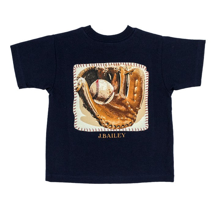 Navy Blue Baseball Short Sleeve T-Shirt