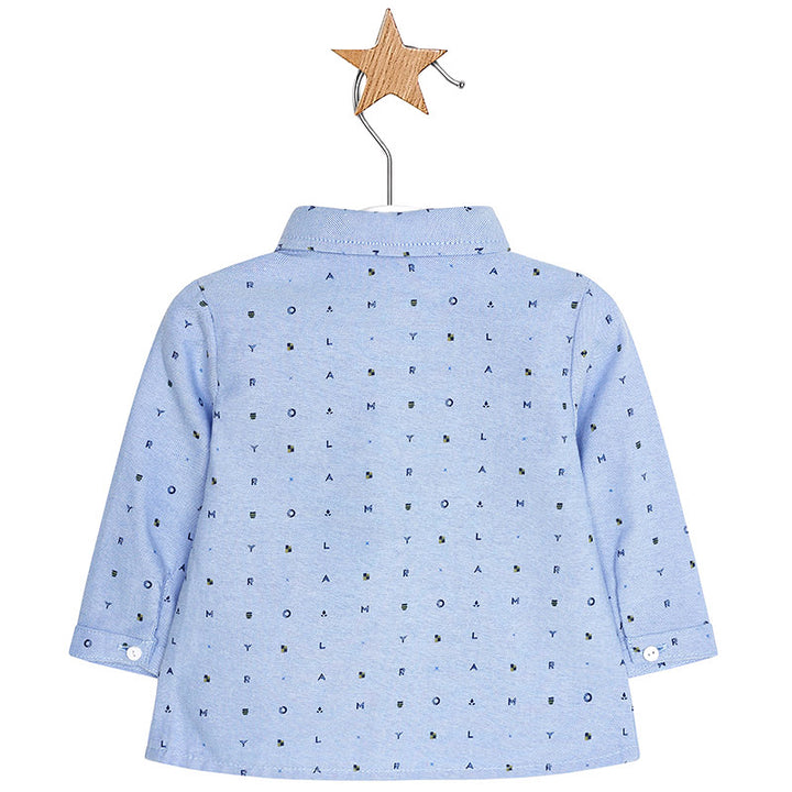 Blue Alphabet Shirt with Bow Tie