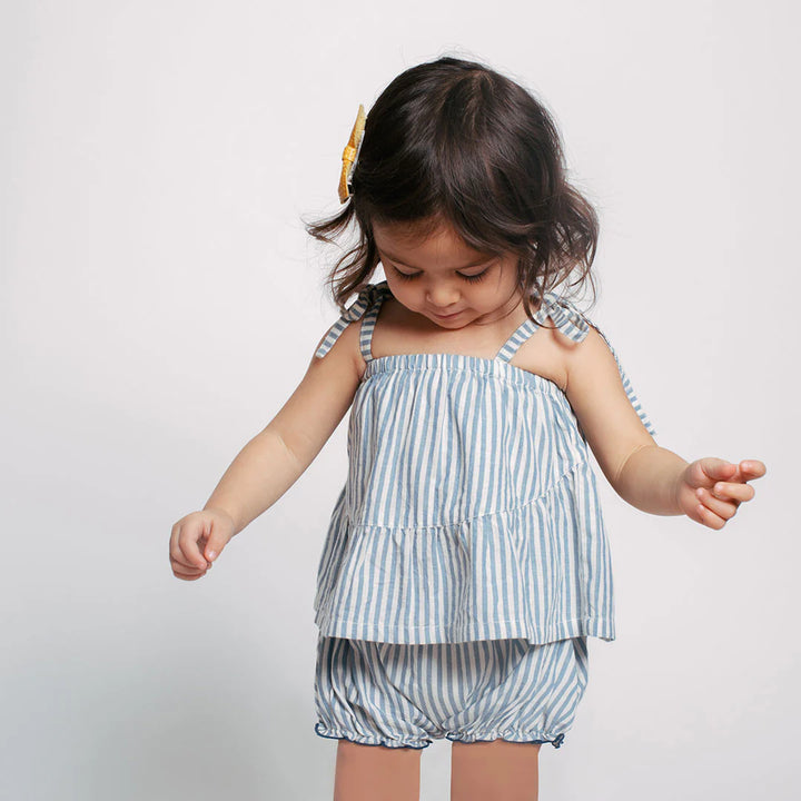 Blue Skinny Stripe Baby Girls Stella 2-Piece Set