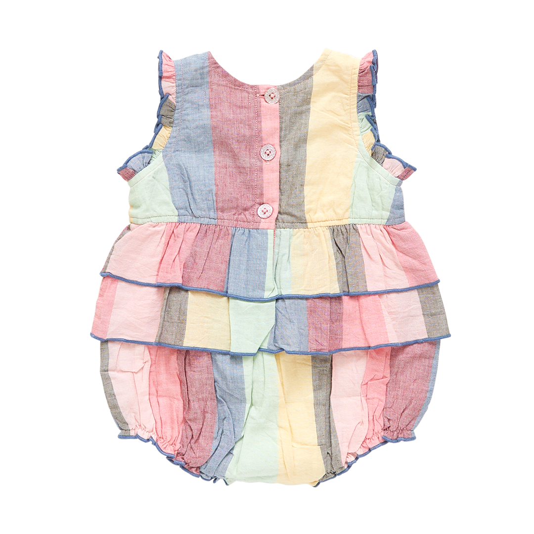 Multi Wide Stripe Baby Girls Heidi Bubble