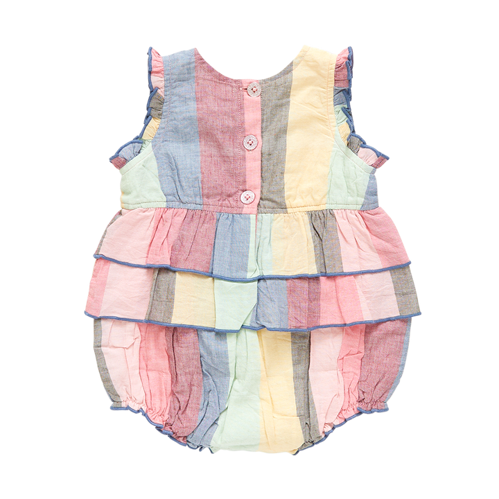 Multi Wide Stripe Baby Girls Heidi Bubble