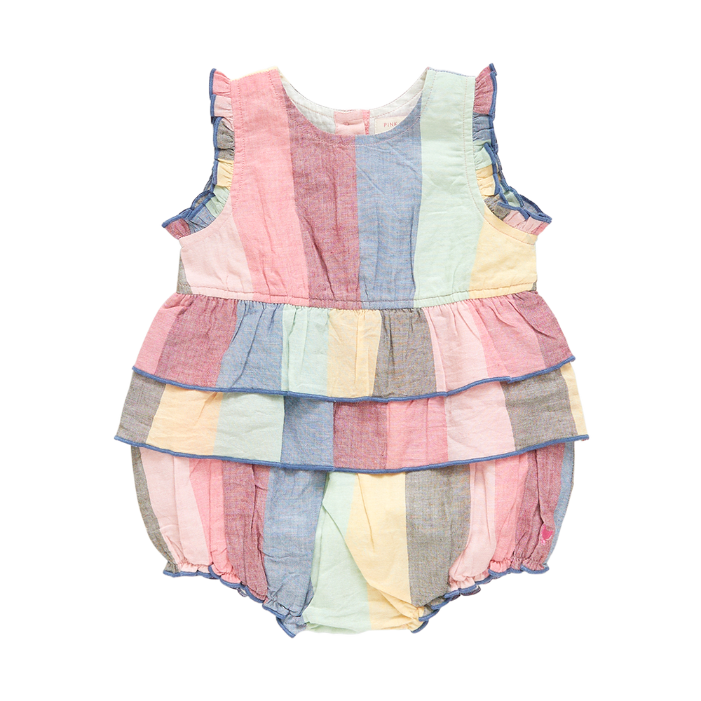 Multi Wide Stripe Baby Girls Heidi Bubble