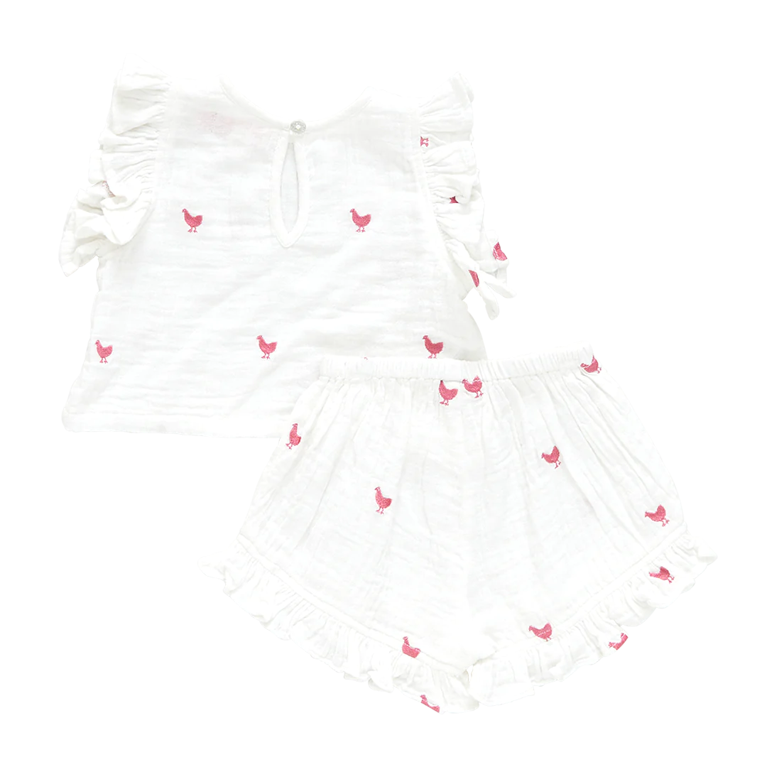 Pink Chickens Baby Girls Roey 2-Piece Set