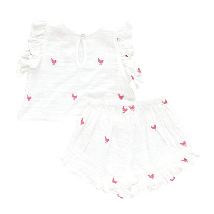 Pink Chickens Baby Girls Roey 2-Piece Set