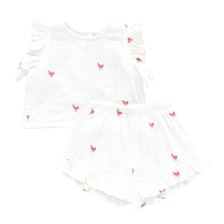 Pink Chickens Baby Girls Roey 2-Piece Set
