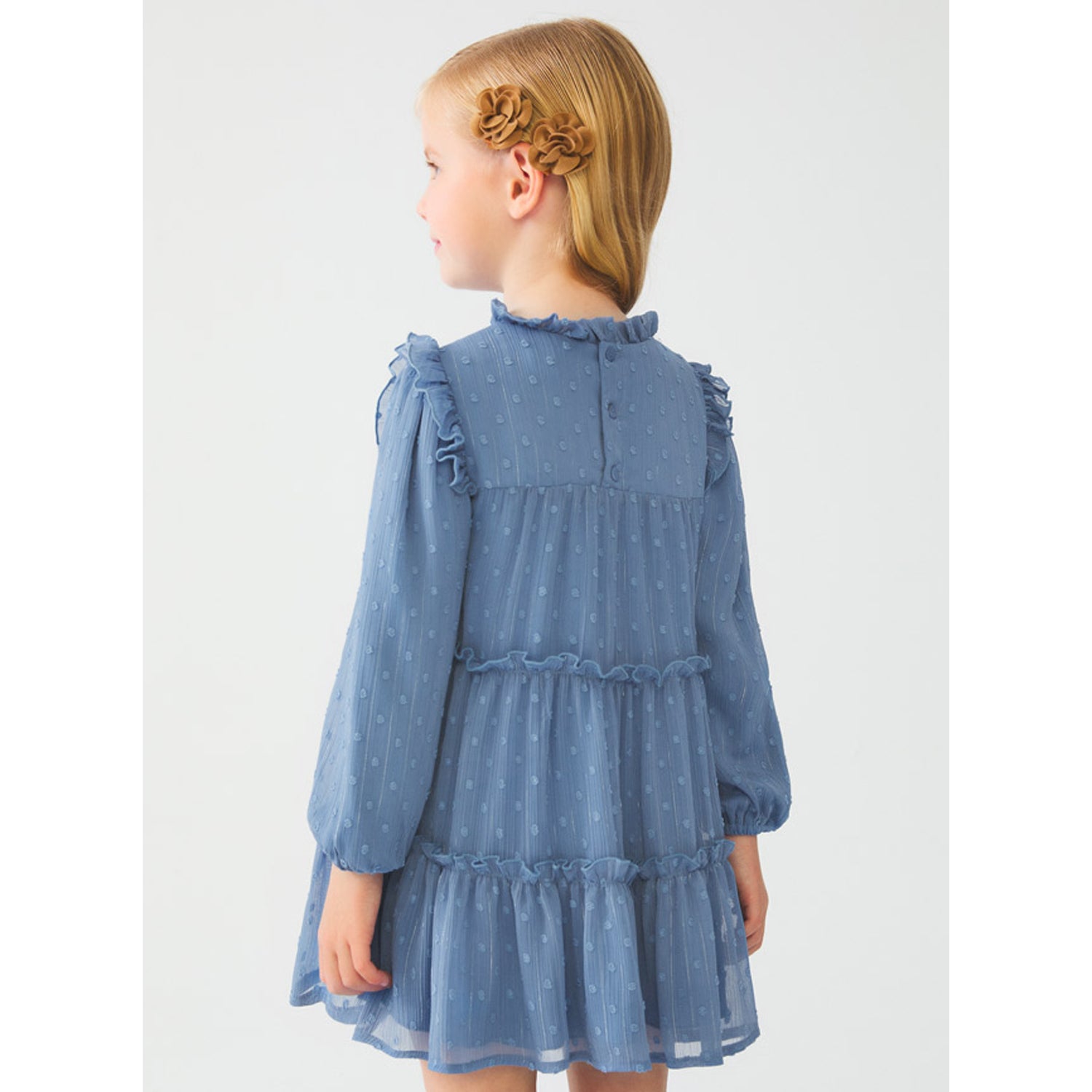 Blue Plumeti Chiffon Dress