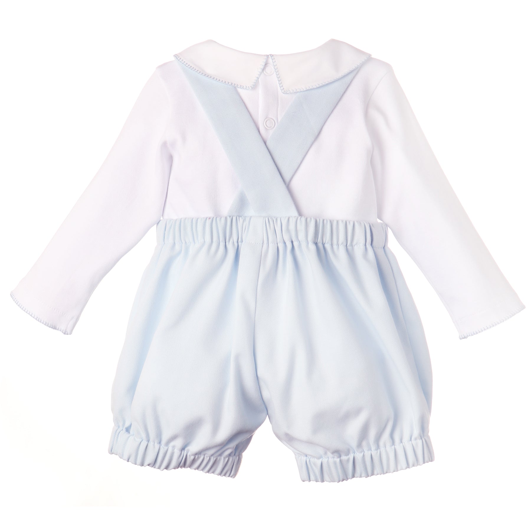 Blue Overall Bubble With White Bodysuit