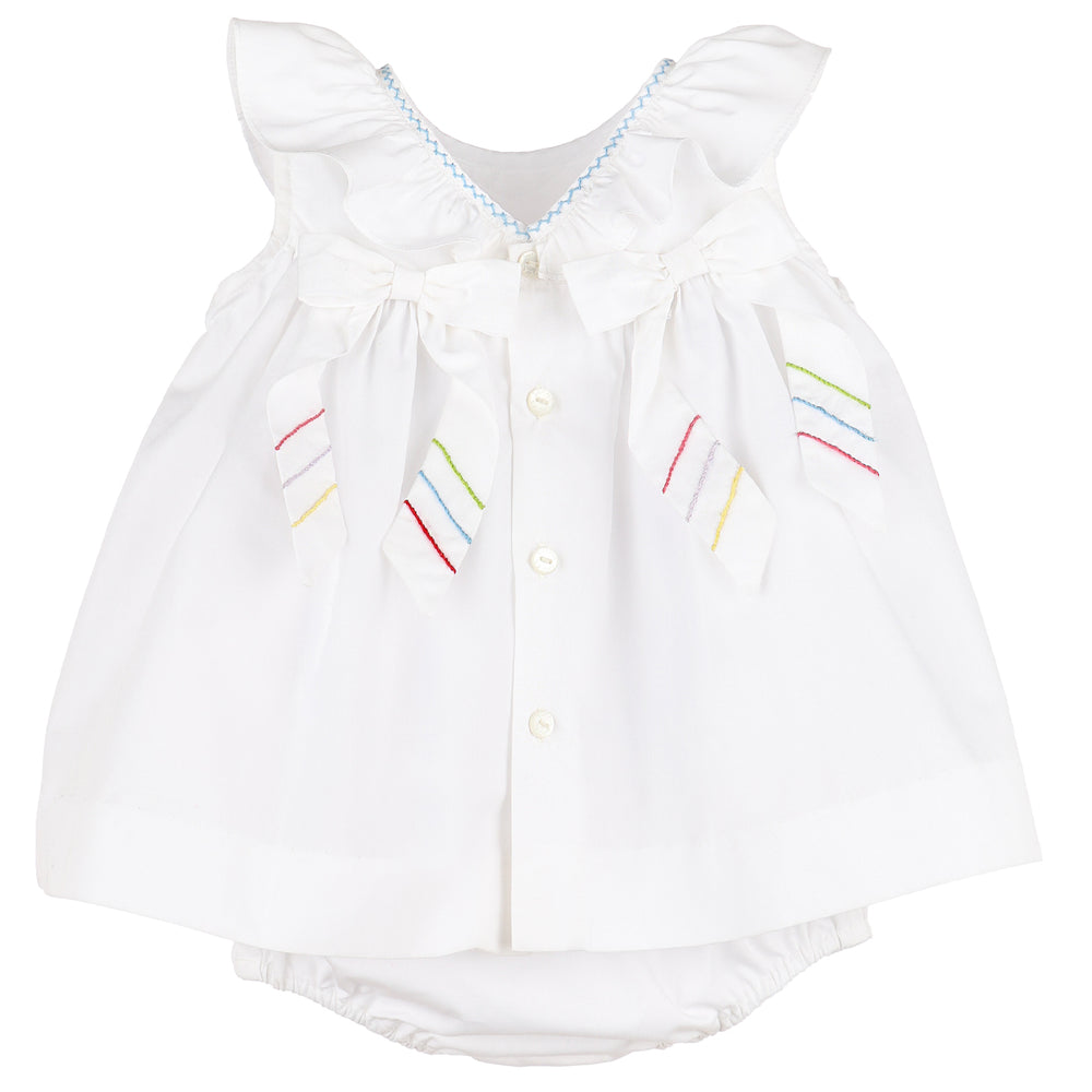 White Sunny Garden Ruffle Dress