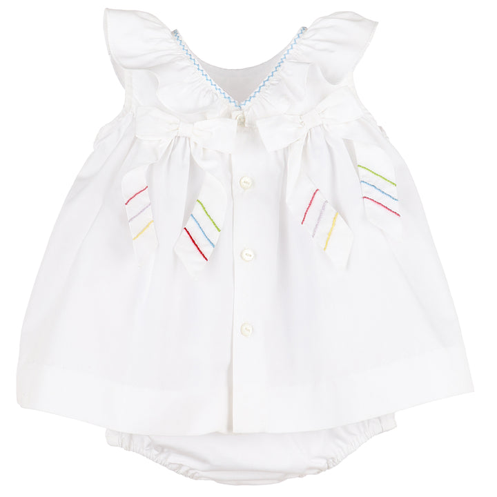White Sunny Garden Ruffle Dress