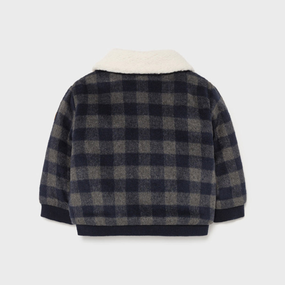 Navy Blue & Grey Plaid Jacket