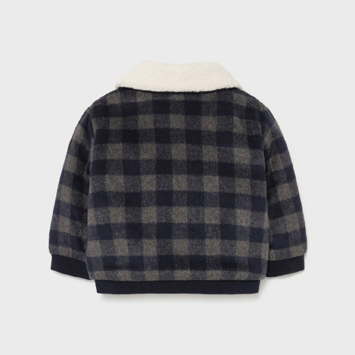 Navy Blue & Grey Plaid Jacket