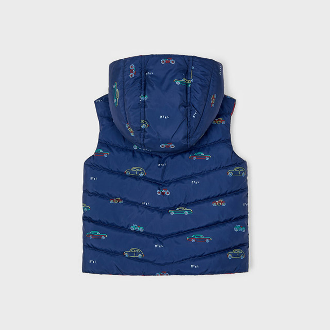 Navy Cars Reversible Quilted Vest