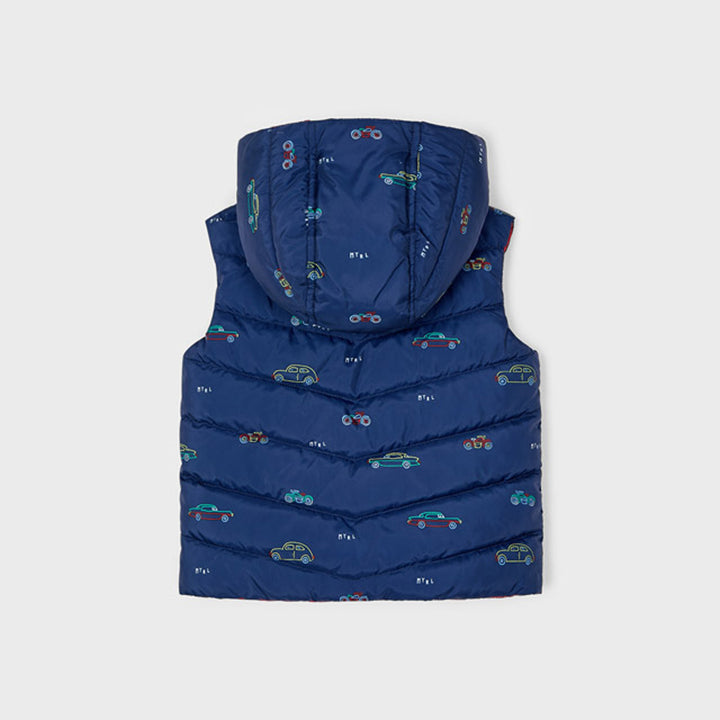 Navy Cars Reversible Quilted Vest