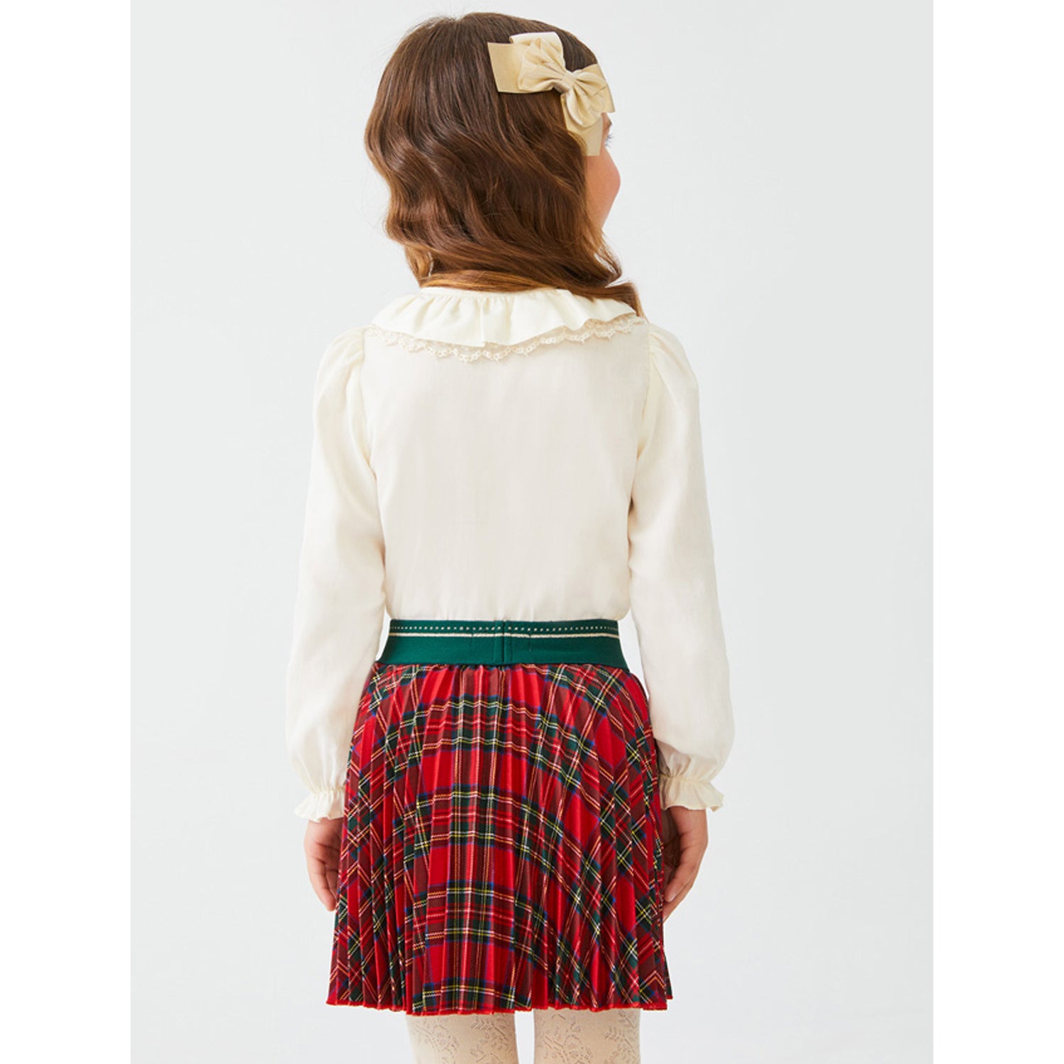Red & Green Plaid Pleated Skirt