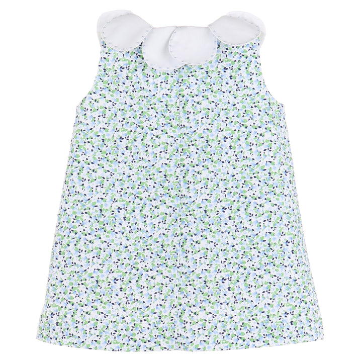 Green Floral Petal A-Line Dress