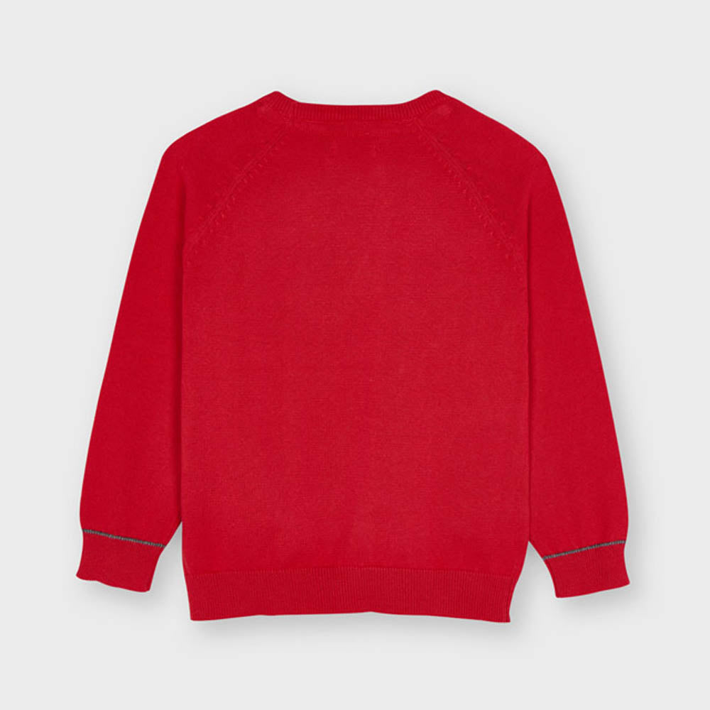 Red Sweater With Round Neckline