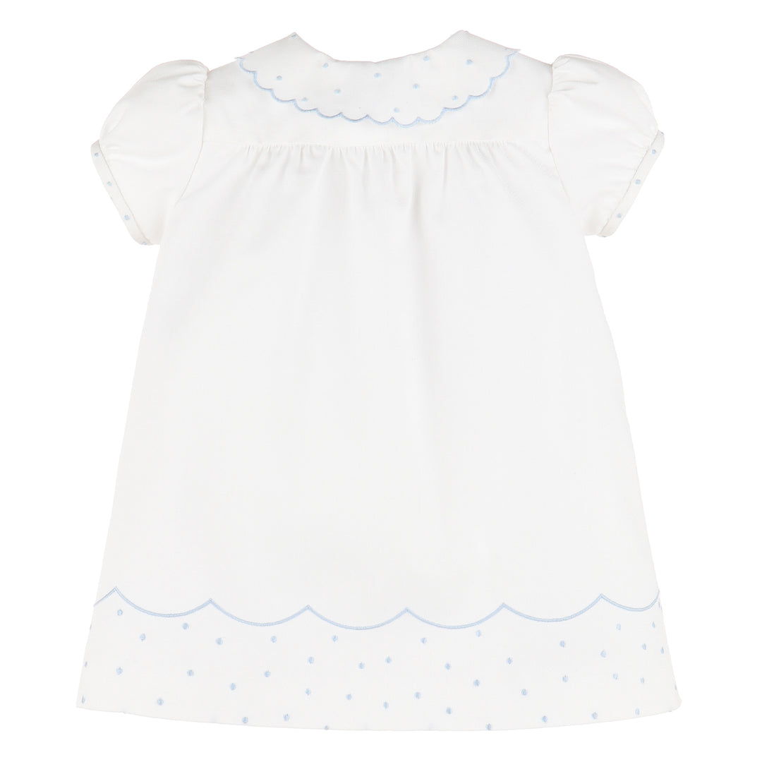 Blue & White Scalloped Day Gown