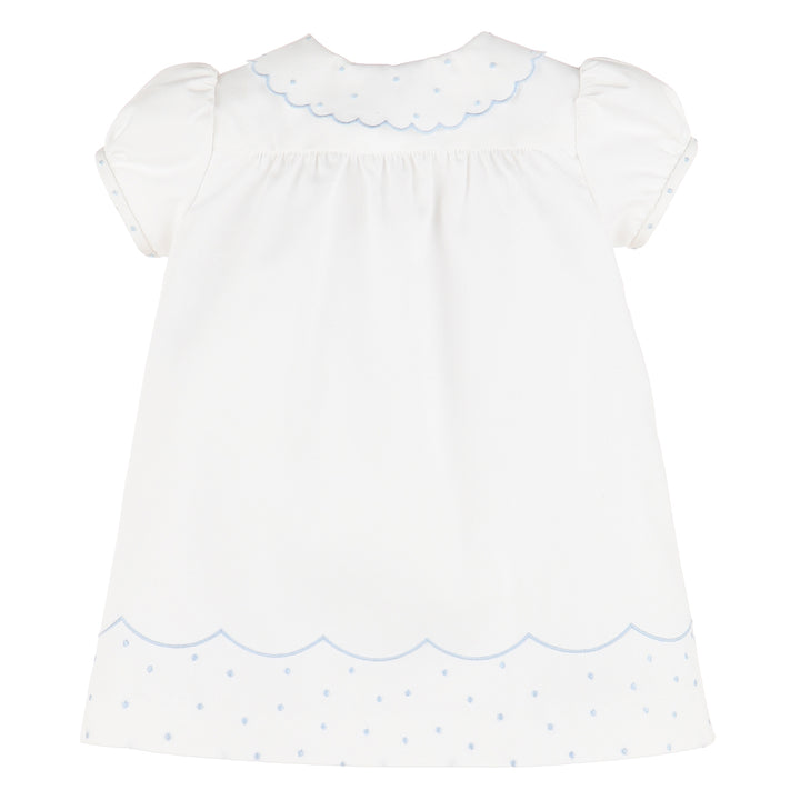 Blue & White Scalloped Day Gown
