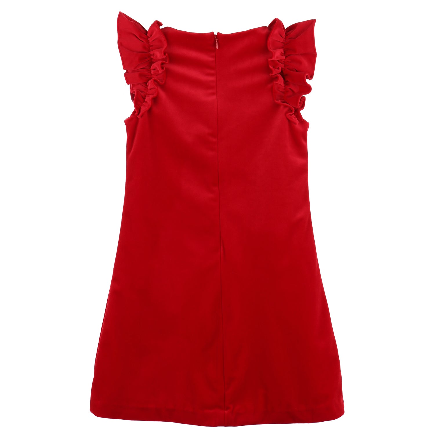 Red Deluxe Velvet Shift Dress