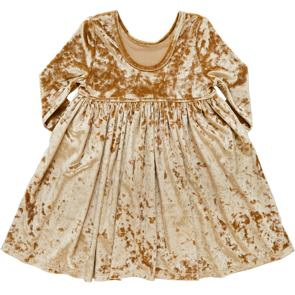 Crushed Gold Velvet Steph Dress