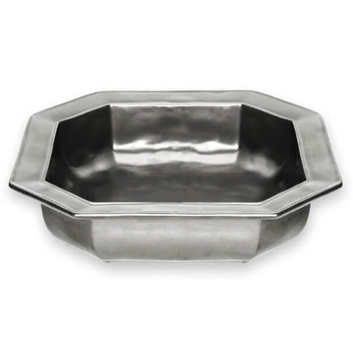 Pewter Stoneware Square Baker 