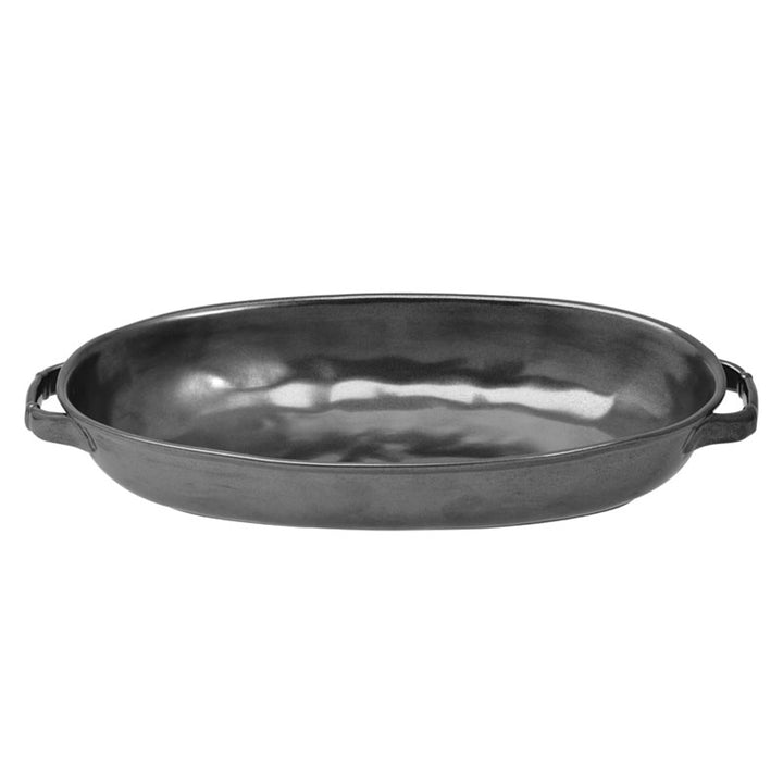 Pewter Stoneware 15.5" Shallow Baker 