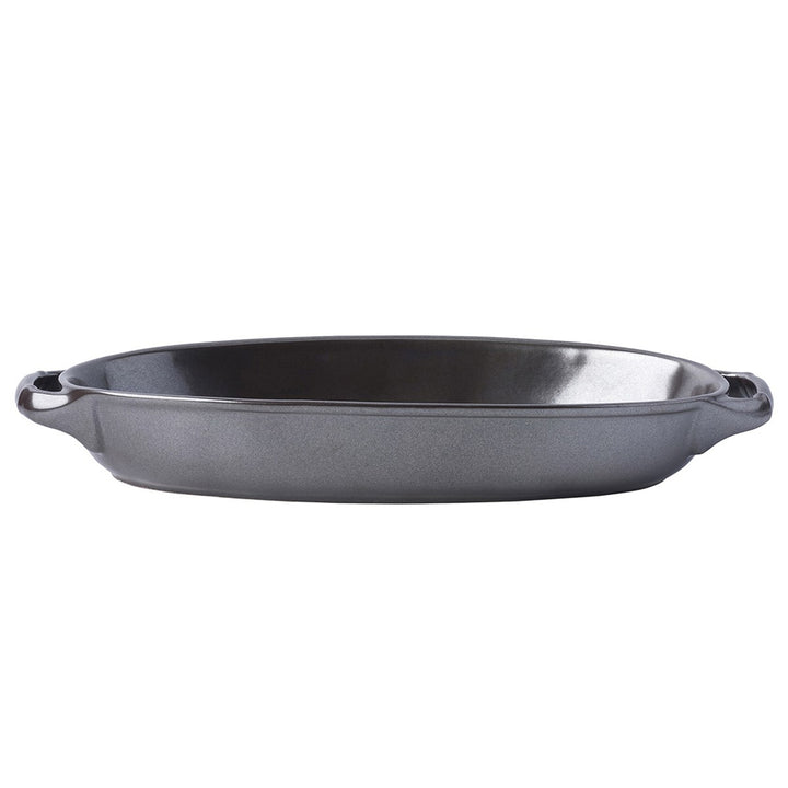 Pewter Stoneware 15.5" Shallow Baker 