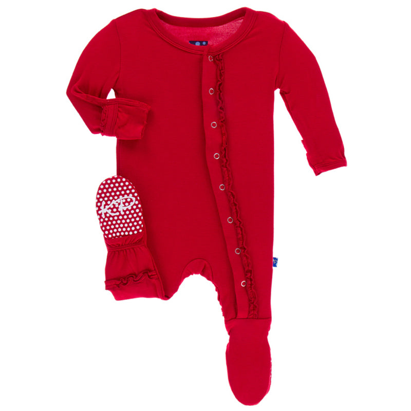 Balloon Muffin Ruffle Footie With Snaps