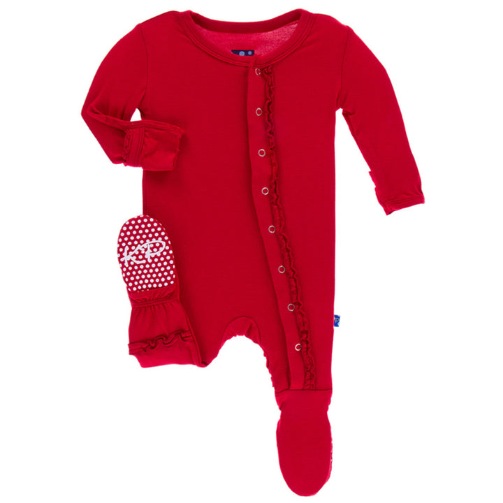 Balloon Muffin Ruffle Footie With Snaps
