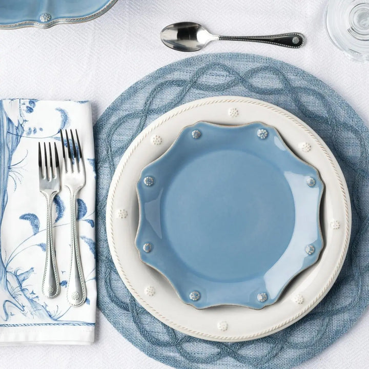 Berry & Thread Chambray Scalloped Dessert/Salad Plate