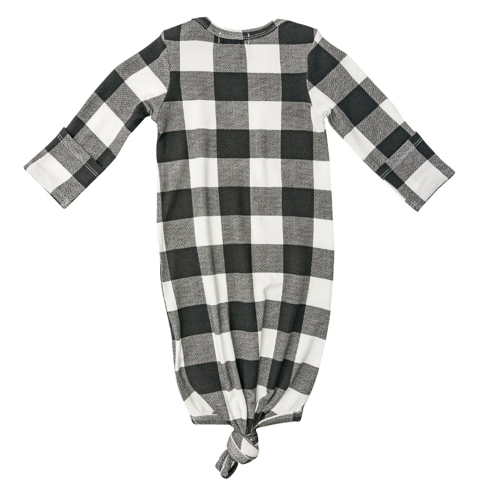 Black Buffalo Check Knotted Gown