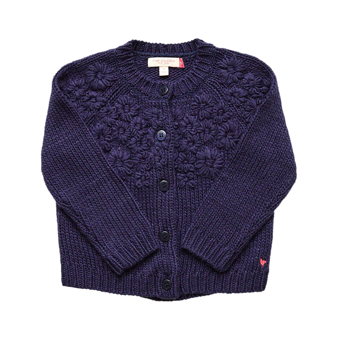 Navy Blue Blossom Sweater