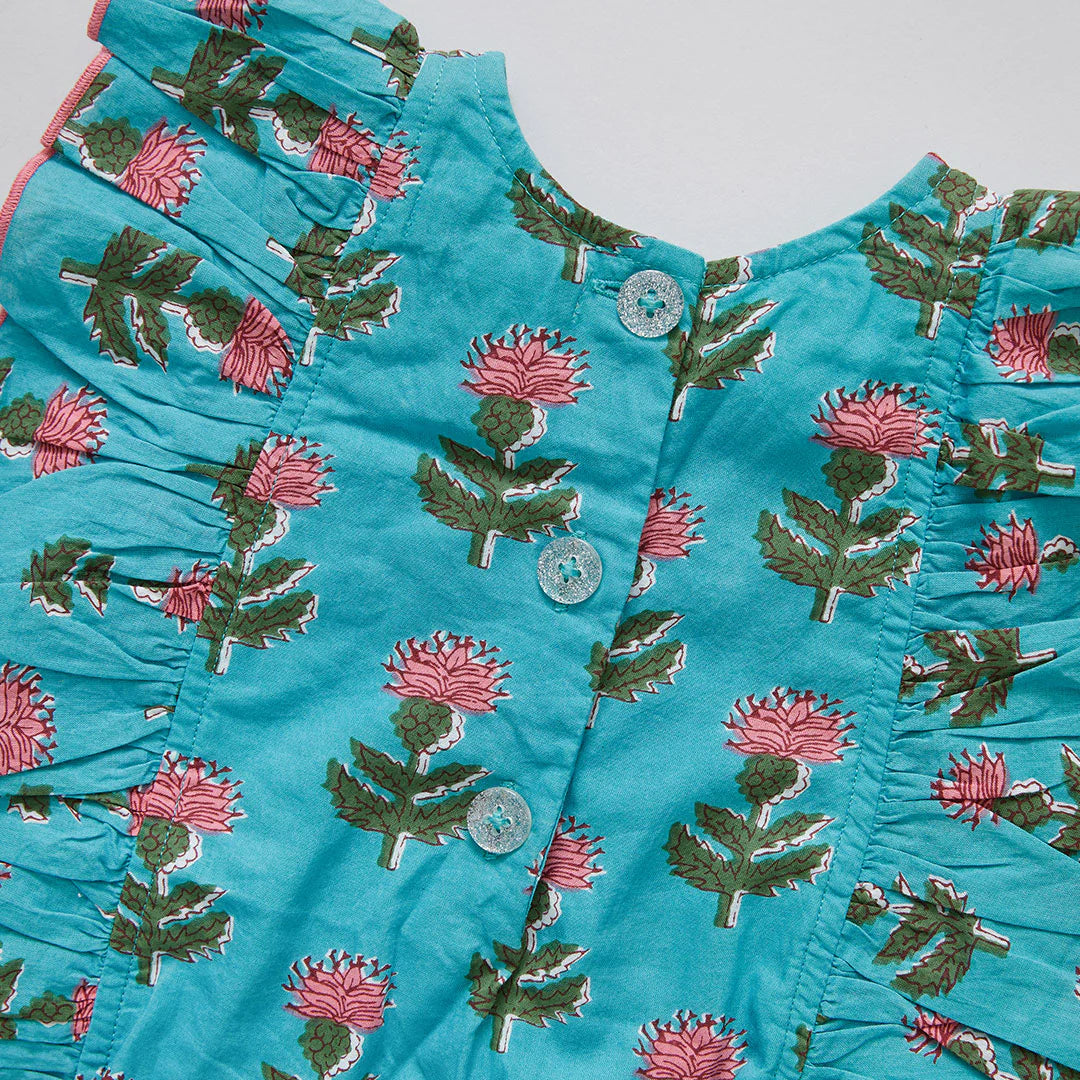 Blue Cornflower Baby Girls Katniss Bubble