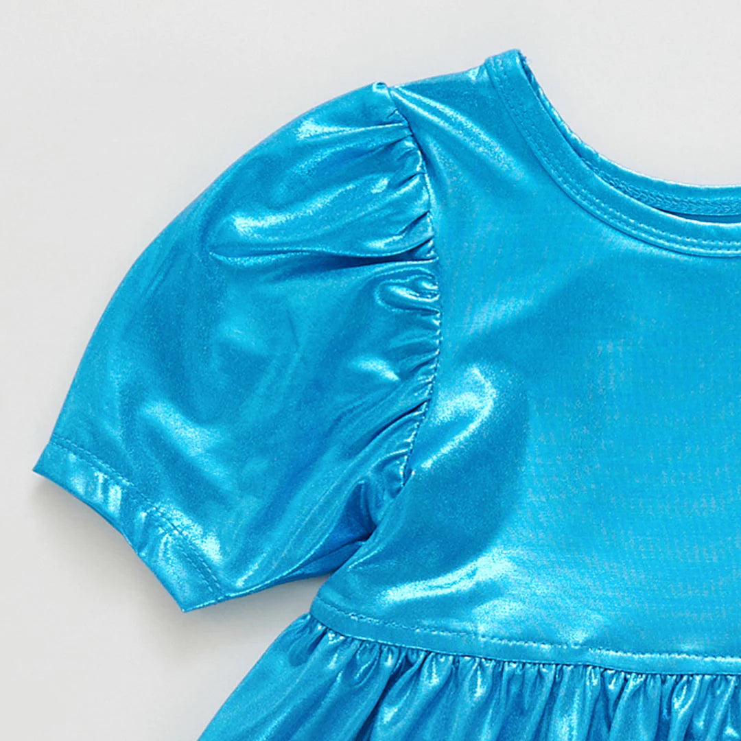 Teal Girls Lame Laurie Dress