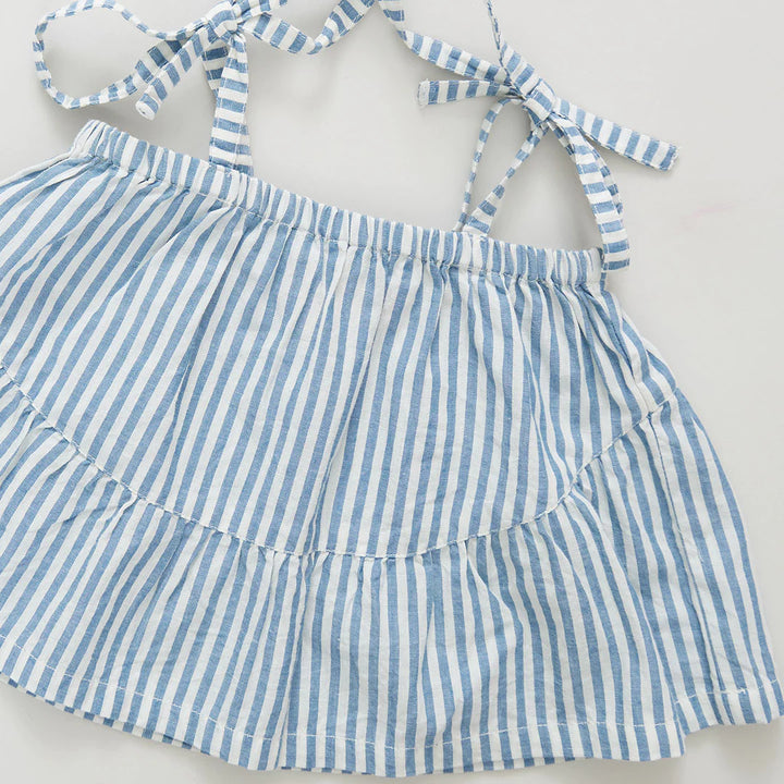 Blue Skinny Stripe Baby Girls Stella 2-Piece Set
