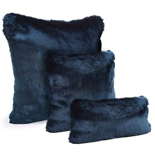 Steel Blue Mink Couture Collection Pillow